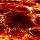 This image from the Juno spacecraft shows the nine cyclones at Jupiter’s north pole in infrared.
